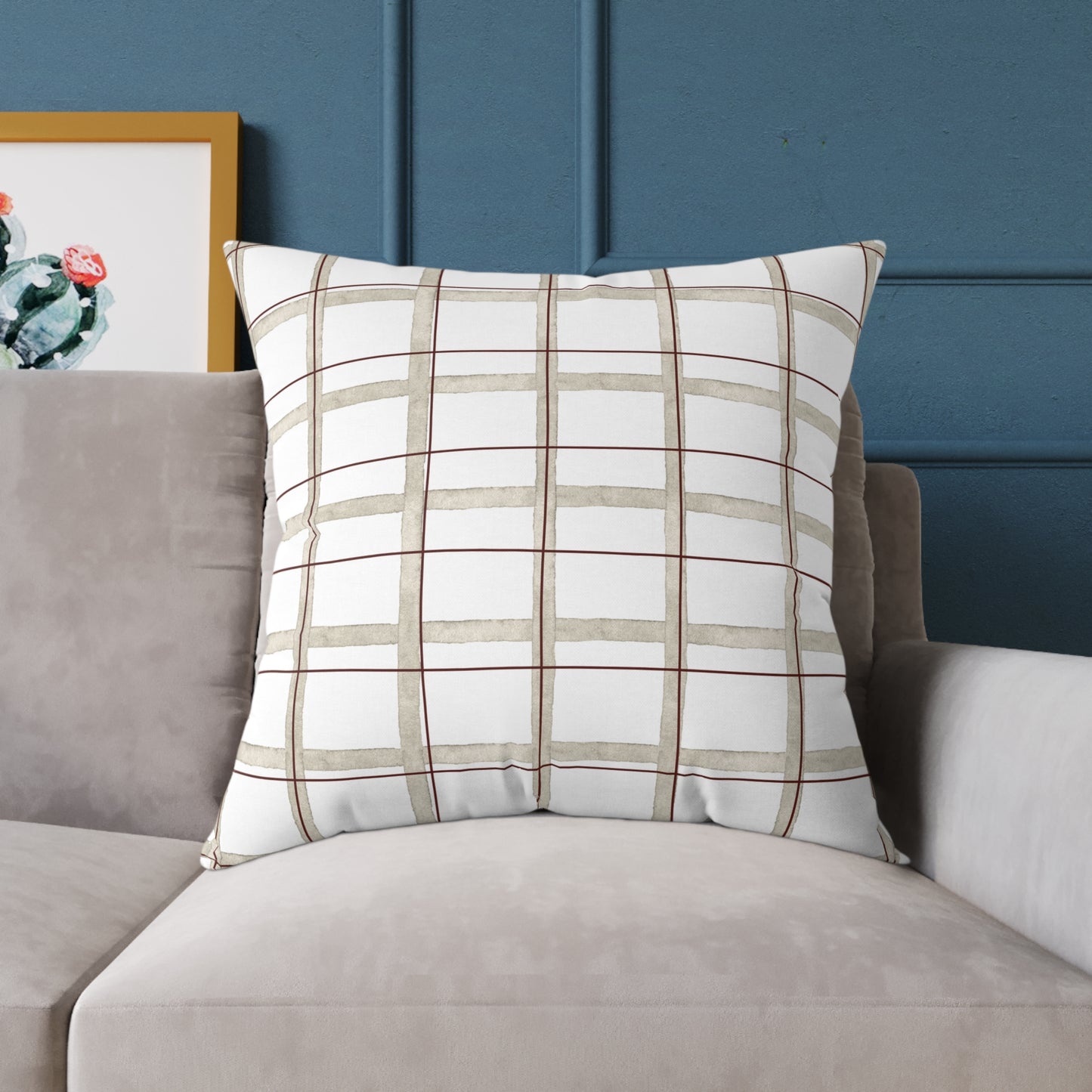 Modern Rustic Square Pillow, Cozy Home Decor, Throw Pillow for Living Room, Farmhouse Style Cushion, Perfect for Gifts