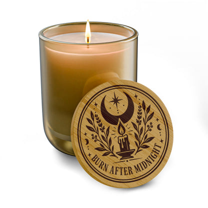 Burn After Midnight Engraved Scented Soy Candle Frosted Glass (14 oz)