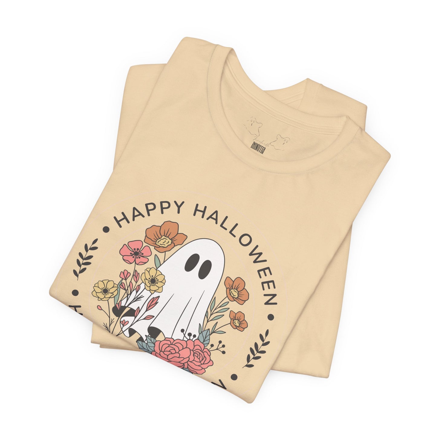 Happy Halloween Floral Ghost Tee – Bella+Canvas 3001
