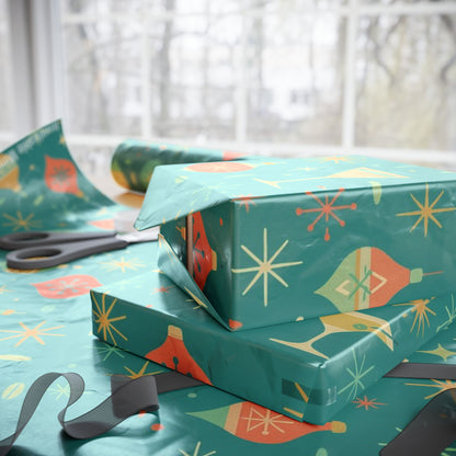 Atomic Christmas Cocktail – Mid-Century Holiday Wrapping Paper, Retro Martini Gift Wrap, 30" Roll (Matte/Gloss)