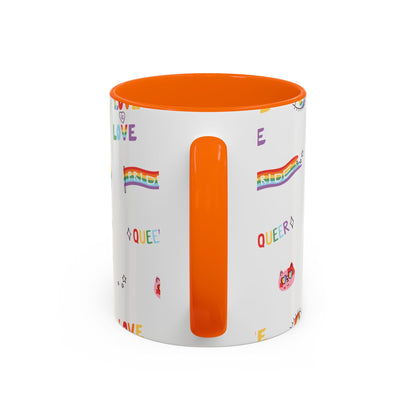 Minimalist Pride Accent Mug | LGBTQ+ Love Ceramic Cup | 11oz & 15oz