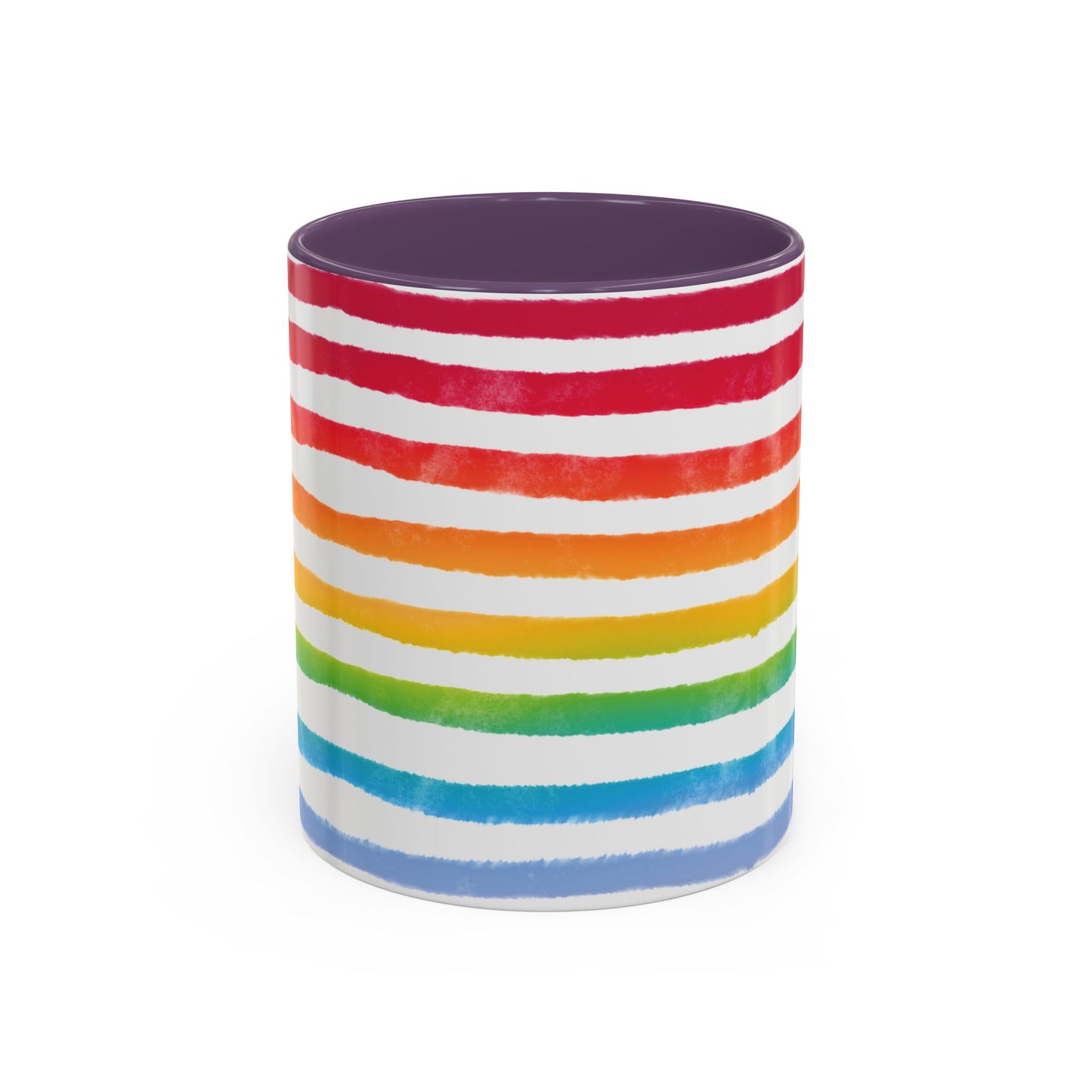 🌈 Bold Rainbow Stripes Pride Mug | 11oz/15oz | Purple Accent