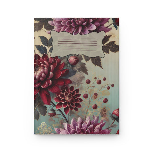 Floral Hardcover Journal, Matte Finish, Elegant Notebook for Writers, Gift for Students, Art Journal, Floral Stationery