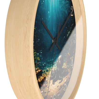 Octopus Ocean Wall Clock – Deep Sea Nautical 10" Decor