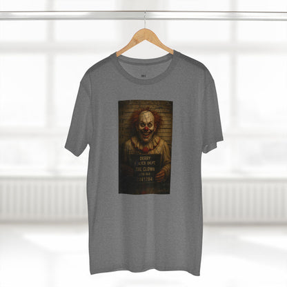 Creepy Clown Mugshot T-Shirt – Premium AS Colour 5001 Horror Tee