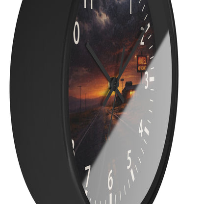 Still Here - Desert Motel No Vacancy Road Premium Wall Clock