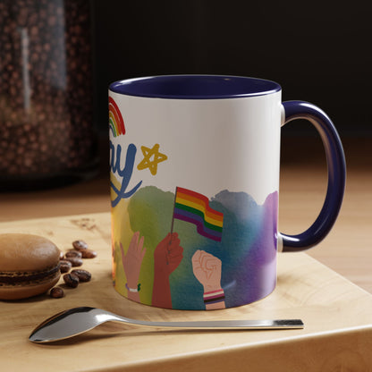 Bold Pride Accent Mug | Fun LGBTQ+ Gift | 11oz & 15oz Options