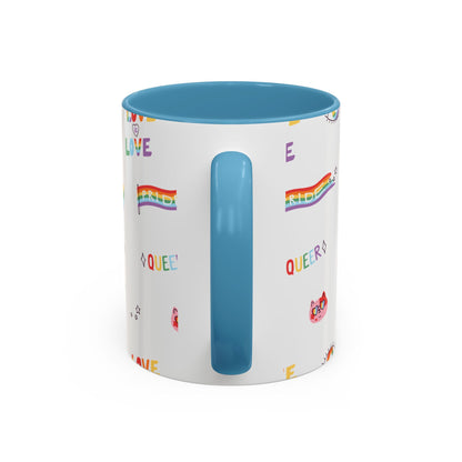 Minimalist Pride Accent Mug | LGBTQ+ Love Ceramic Cup | 11oz & 15oz