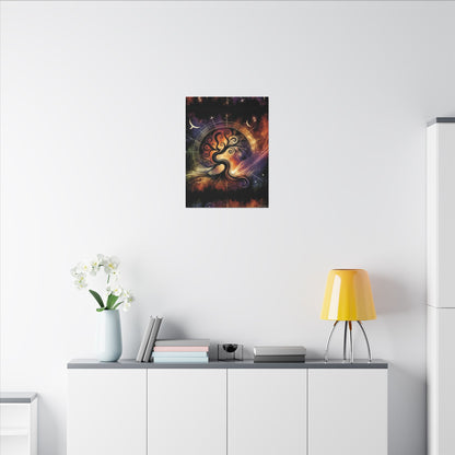 Cosmic Tree of Life – Celestial Galaxy Canvas Print (0.75" Stretched) | Mystical Boho Wall Art