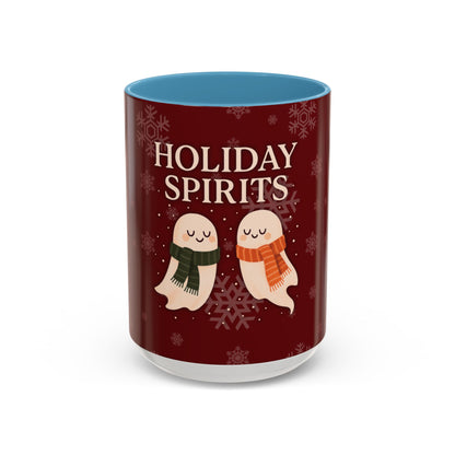 Holiday Spirits Ghost Mug – Cute Christmas Coffee Cup (11oz & 15oz, High-Gloss Accent Colors)