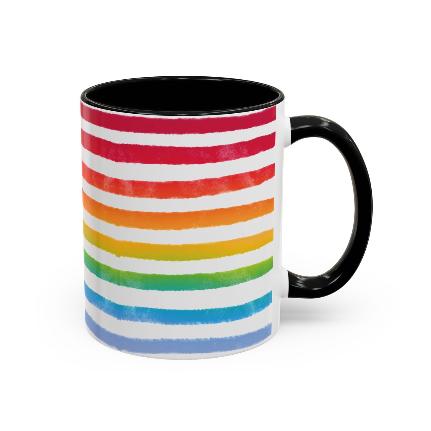 🌈 Bold Rainbow Stripes Pride Mug | 11oz/15oz | Purple Accent
