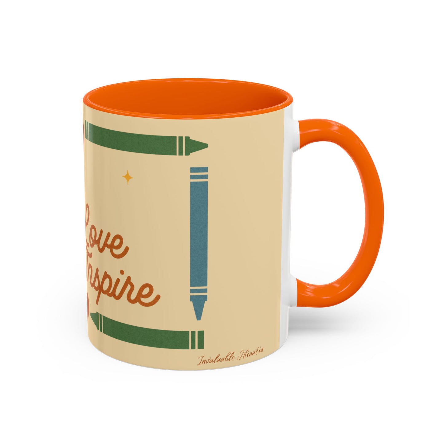 Teach Love Inspire Color Accent Mug (11oz/15oz) – Teacher Gift • Back to School • Durable Ceramic, Dishwasher & Microwave Safe