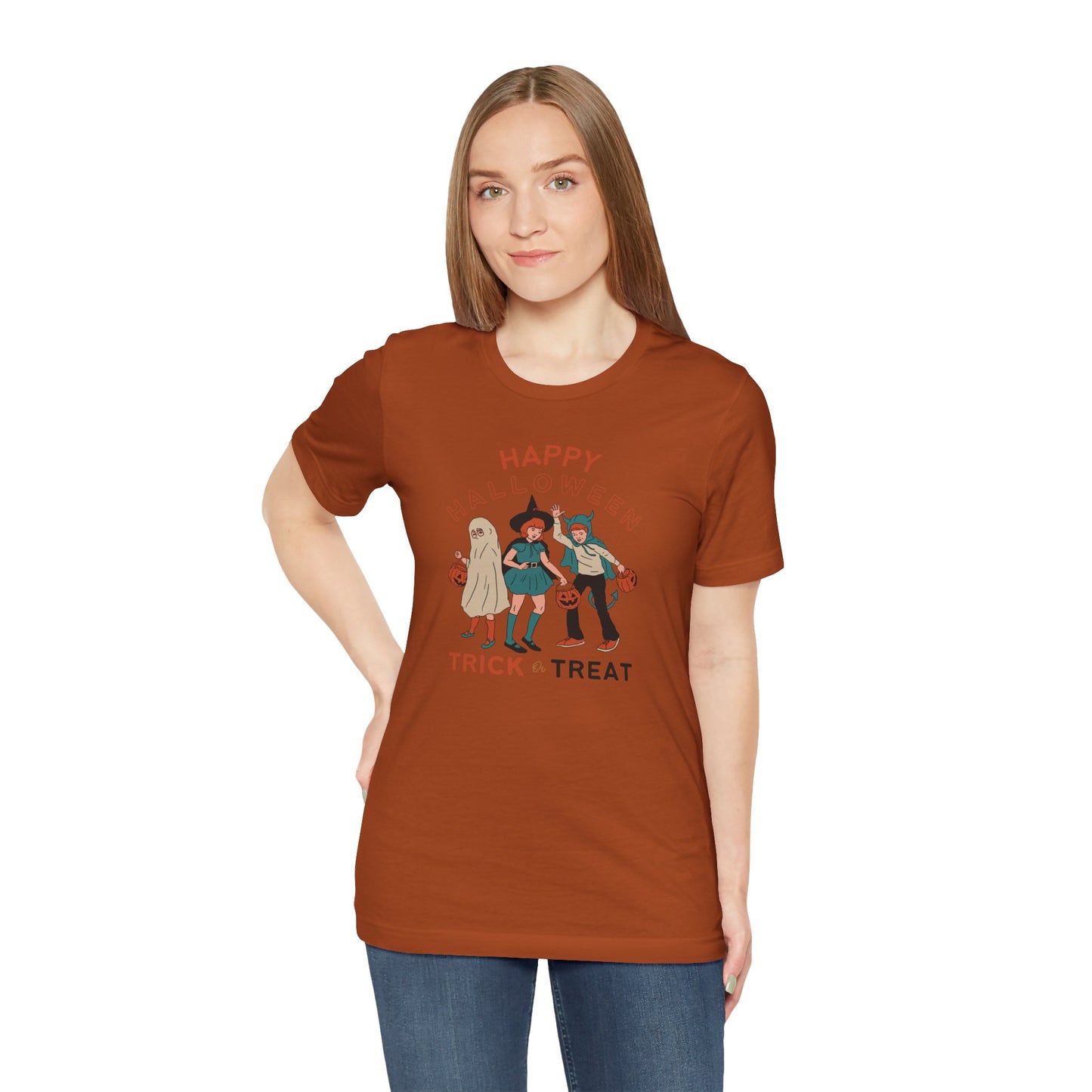Happy Halloween Trick or Treat Vintage Vibe Tee – Bella+Canvas 3001