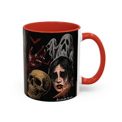 Horror Coffee Mug – Zombie Graveyard Halloween Design – 11oz & 15oz Ceramic – Creepy Goth Kitchen Decor
