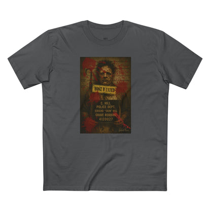 Leatherface Mugshot T-Shirt – Premium AS Colour 5001 Horror Tee