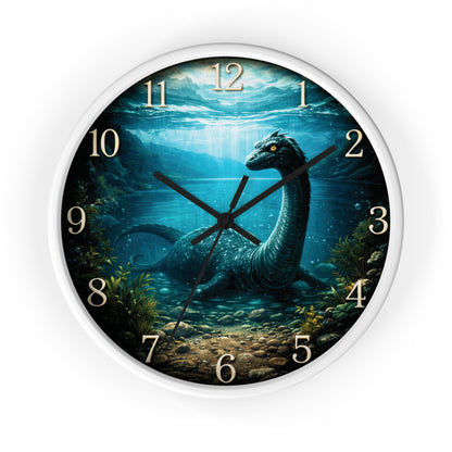 Loch Ness Monster Wall Clock – Nautical Mythical Sea Serpent 10" Decor