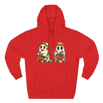 Trick-or-Treater Ghost Hoodie – Cute Camo Halloween Design | Premium Fleece (Front & Back Print) – Lane Seven LS14001