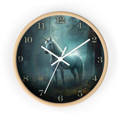 Mystical Unicorn Wall Clock – Enchanted Forest Fantasy 10" Decor