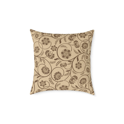 Earthy Witchy Botanical Square Poly Canvas Throw Pillow