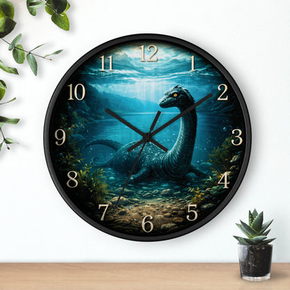 Loch Ness Monster Wall Clock – Nautical Mythical Sea Serpent 10" Decor