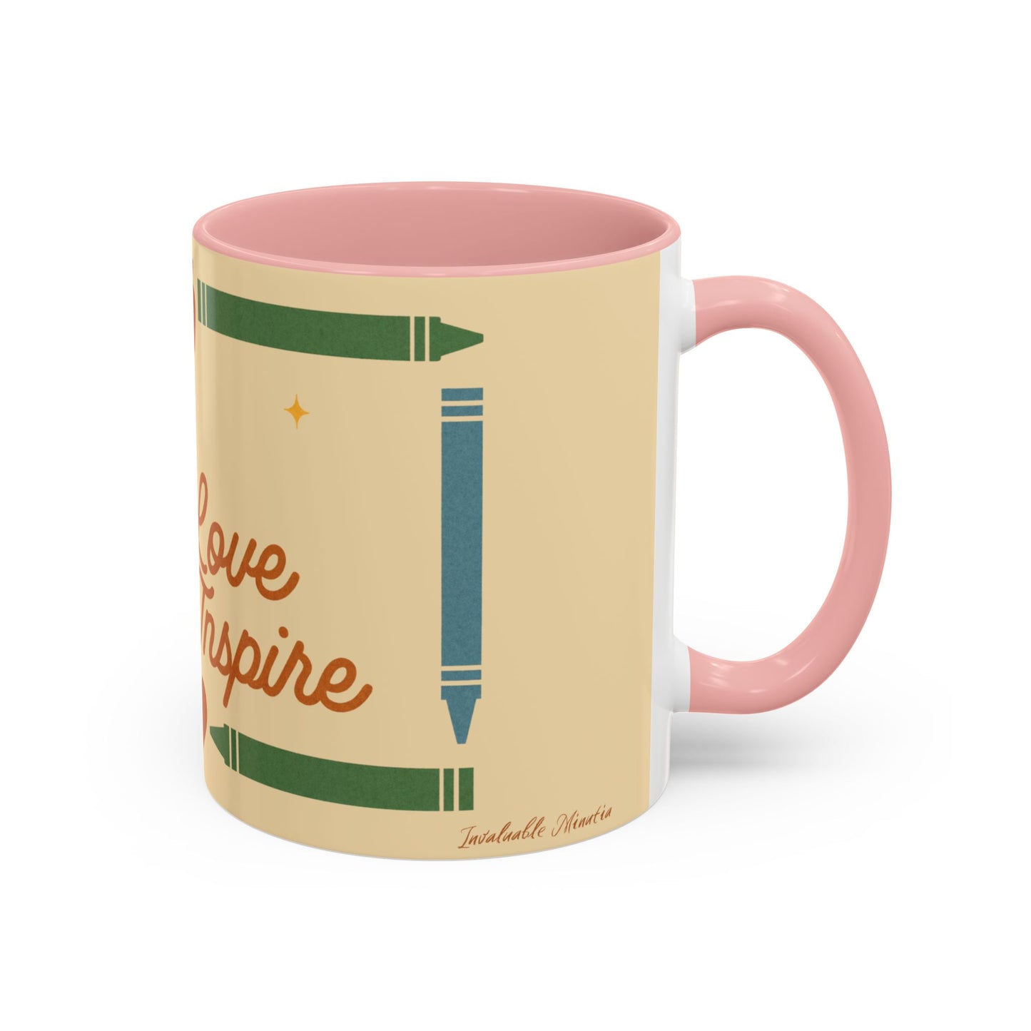 Teach Love Inspire Color Accent Mug (11oz/15oz) – Teacher Gift • Back to School • Durable Ceramic, Dishwasher & Microwave Safe