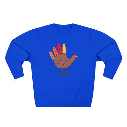 Give Thanks Sweatshirt — Minimalist Thanksgiving Turkey Design | Premium Lane Seven Fleece | Free Worldwide Shipping
