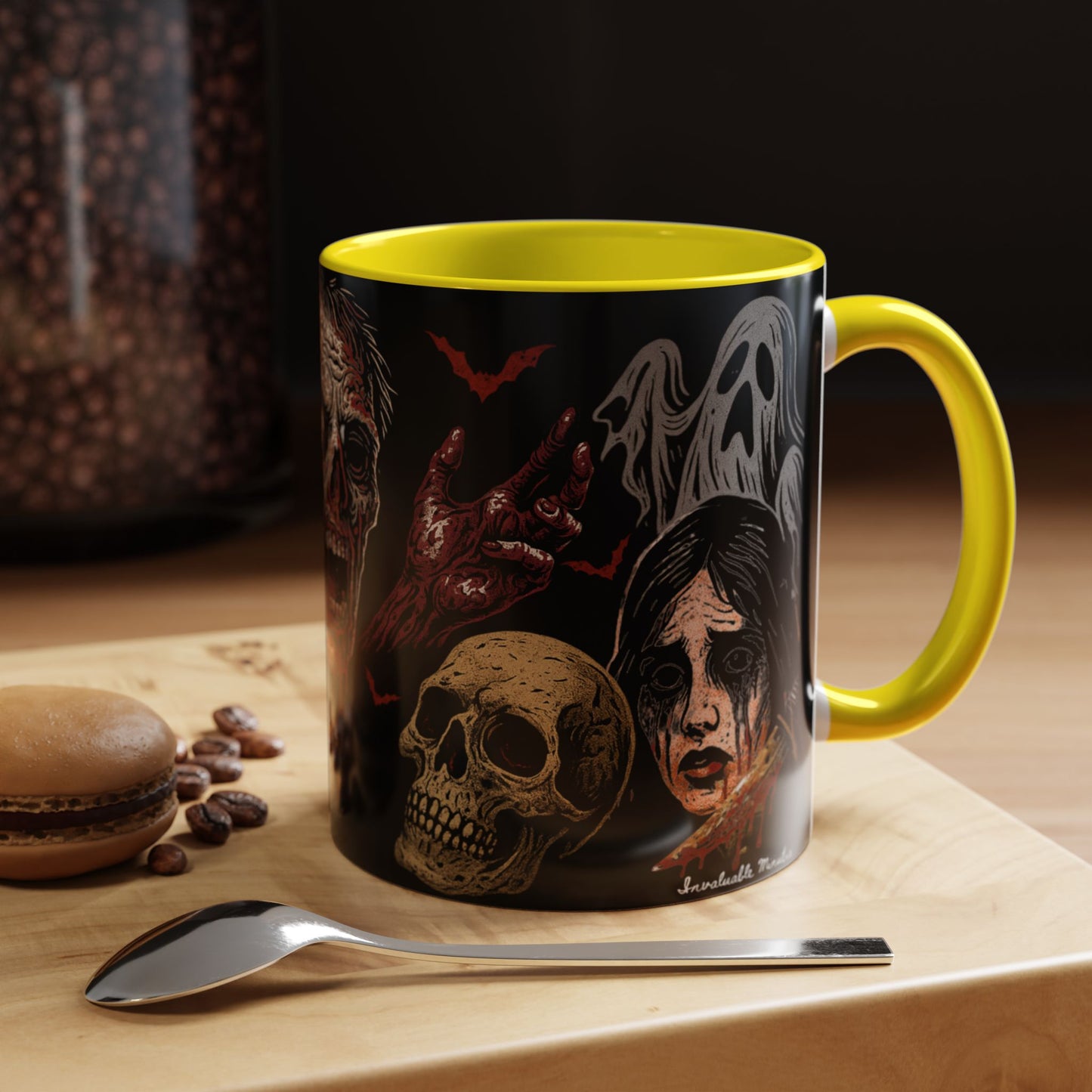 Horror Coffee Mug – Zombie Graveyard Halloween Design – 11oz & 15oz Ceramic – Creepy Goth Kitchen Decor
