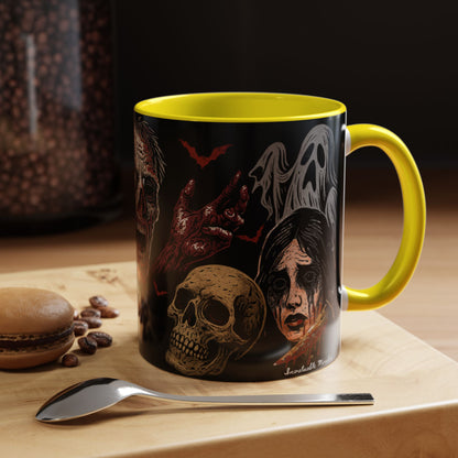 Horror Coffee Mug – Zombie Graveyard Halloween Design – 11oz & 15oz Ceramic – Creepy Goth Kitchen Decor