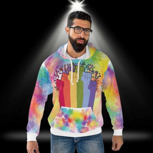 LOUD & PROUD Rainbow Resistance Hoodie – All-Over Print Unisex Pullover | Limited Pride Edition