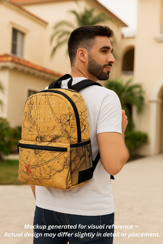 “Old World Explorer” – Vintage Map Backpack