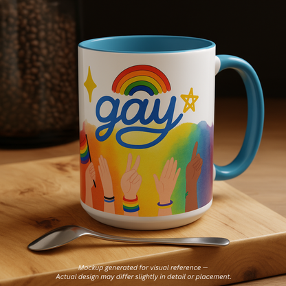 Bold Pride Accent Mug | Fun LGBTQ+ Gift | 11oz & 15oz Options