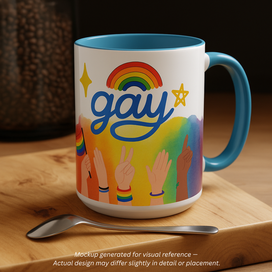 Bold Pride Accent Mug | Fun LGBTQ+ Gift | 11oz & 15oz Options