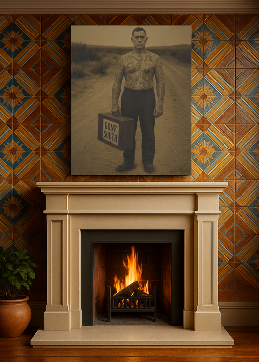 The Tattooed Man – Matte Canvas Print (Gallery-Wrapped) 0.75" – Vintage Circus-Inspired Canvas Wall Art
