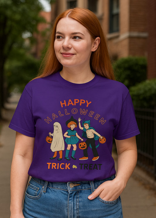 Happy Halloween Trick or Treat Vintage Vibe Tee – Bella+Canvas 3001