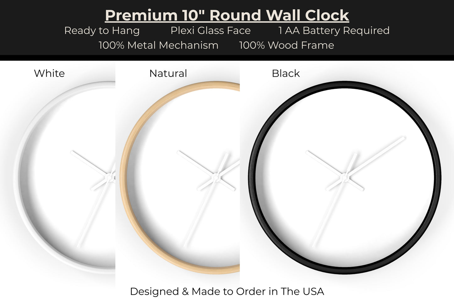 10" Pink Eye Wall Clock