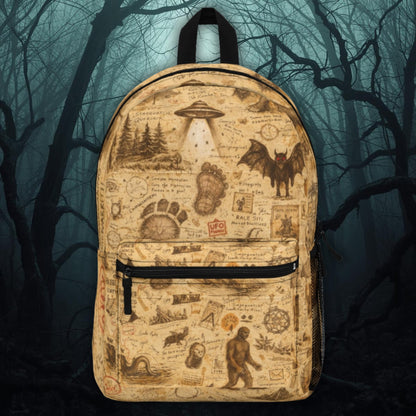 Bigfoot & Cryptid Map All Over Print Backpack