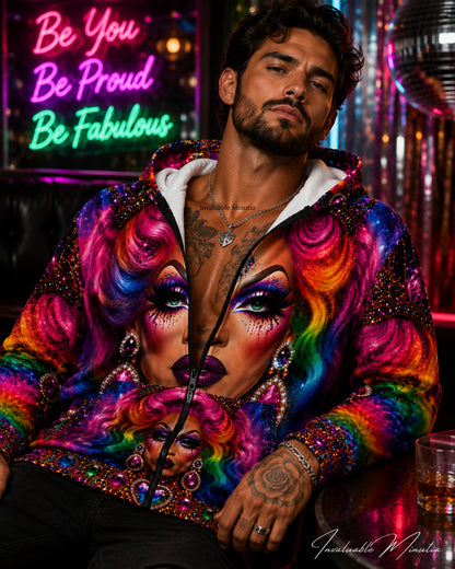 Drag Queen Pride LGBTQ All Over Print Design Zip Up Hoodie
