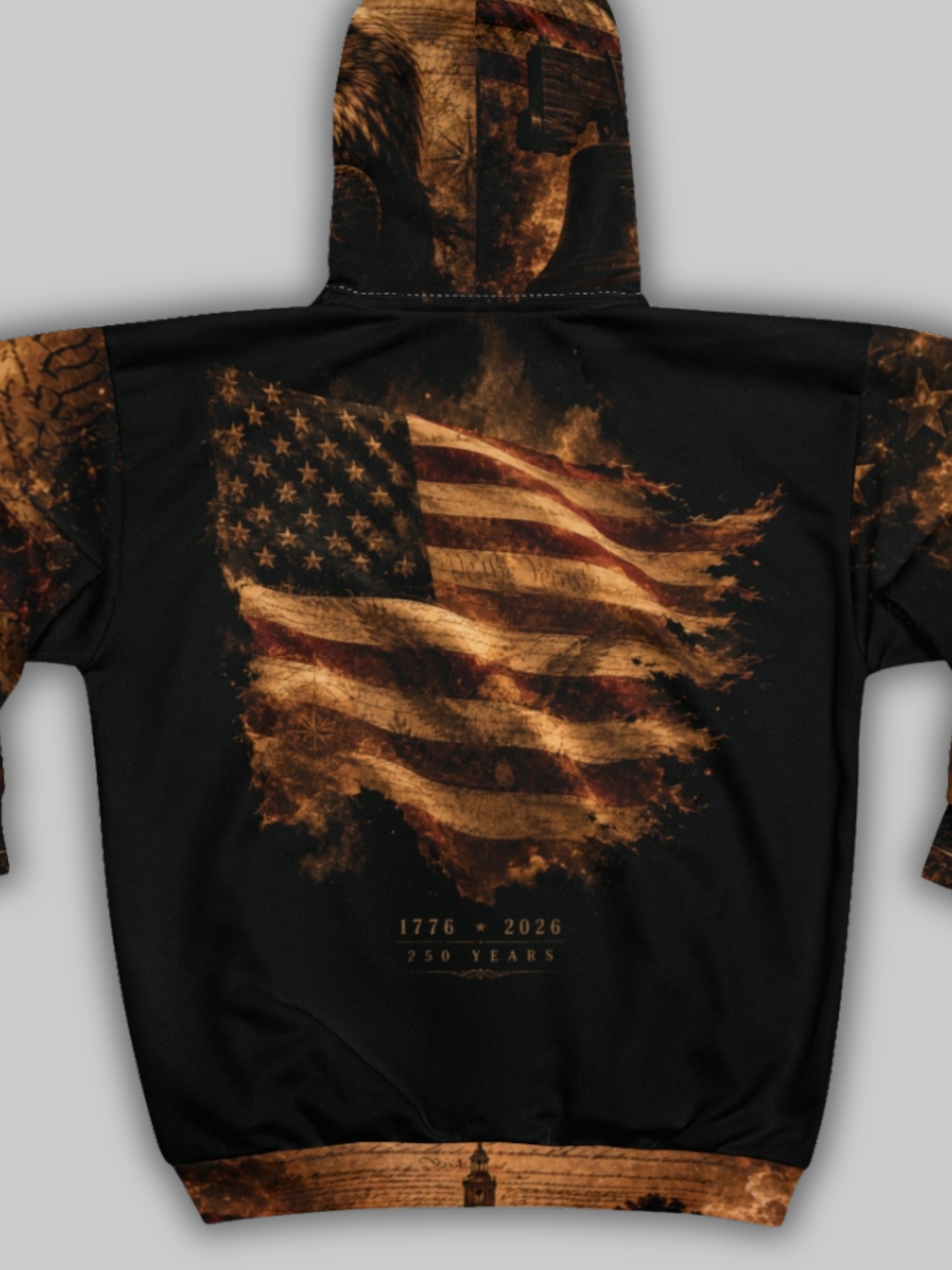 250th Anniversary 1776-2026 Patriotic Silhouette Zip Up Hoodie