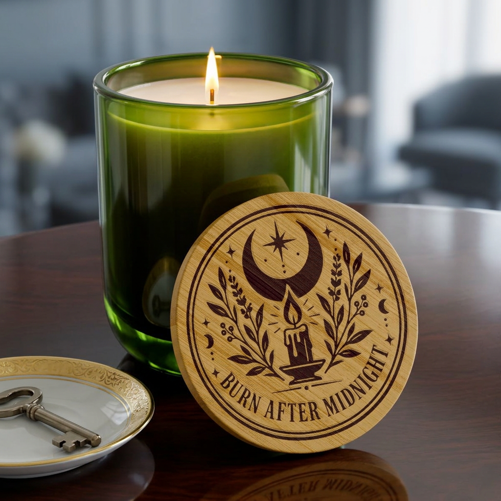 Burn After Midnight Engraved Scented Soy Candle Frosted Glass (14 oz)