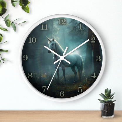 Mystical Unicorn Wall Clock – Enchanted Forest Fantasy 10" Decor