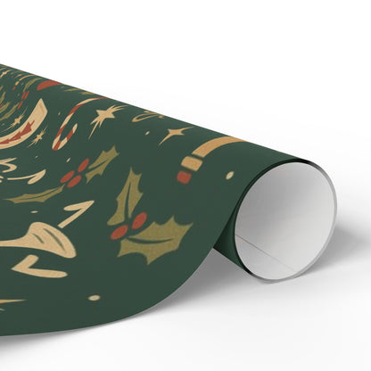 Vintage Holiday Drinks – Luxury Wrapping Paper, Retro Bar-Cart Gift Wrap, 30" Roll (Matte/Gloss)