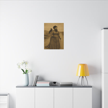 Bearded Lady with Crow – Matte Canvas Print (Gallery-Wrapped) 0.75"