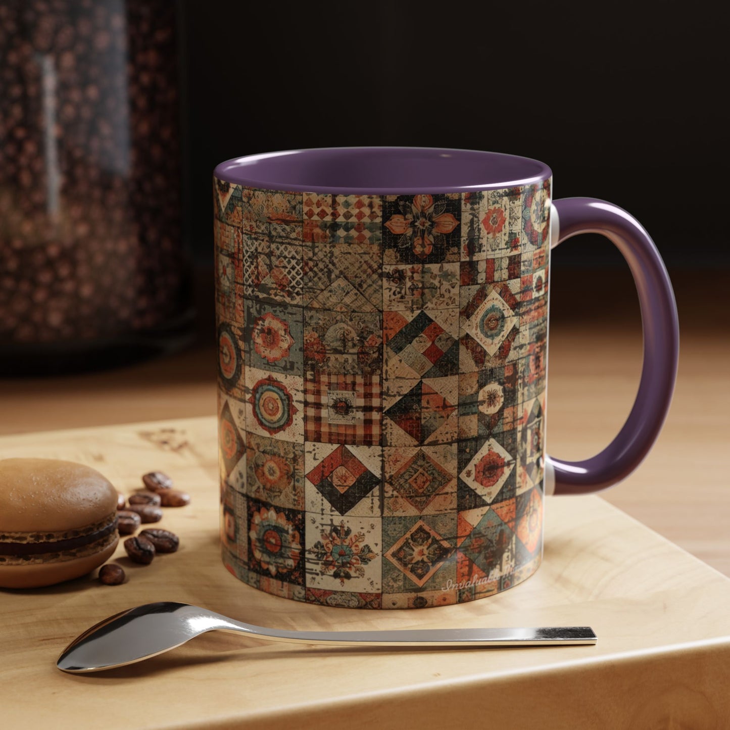 Boho Patchwork Quilt Mug | Vintage Accent Coffee Mug (11oz/15oz)