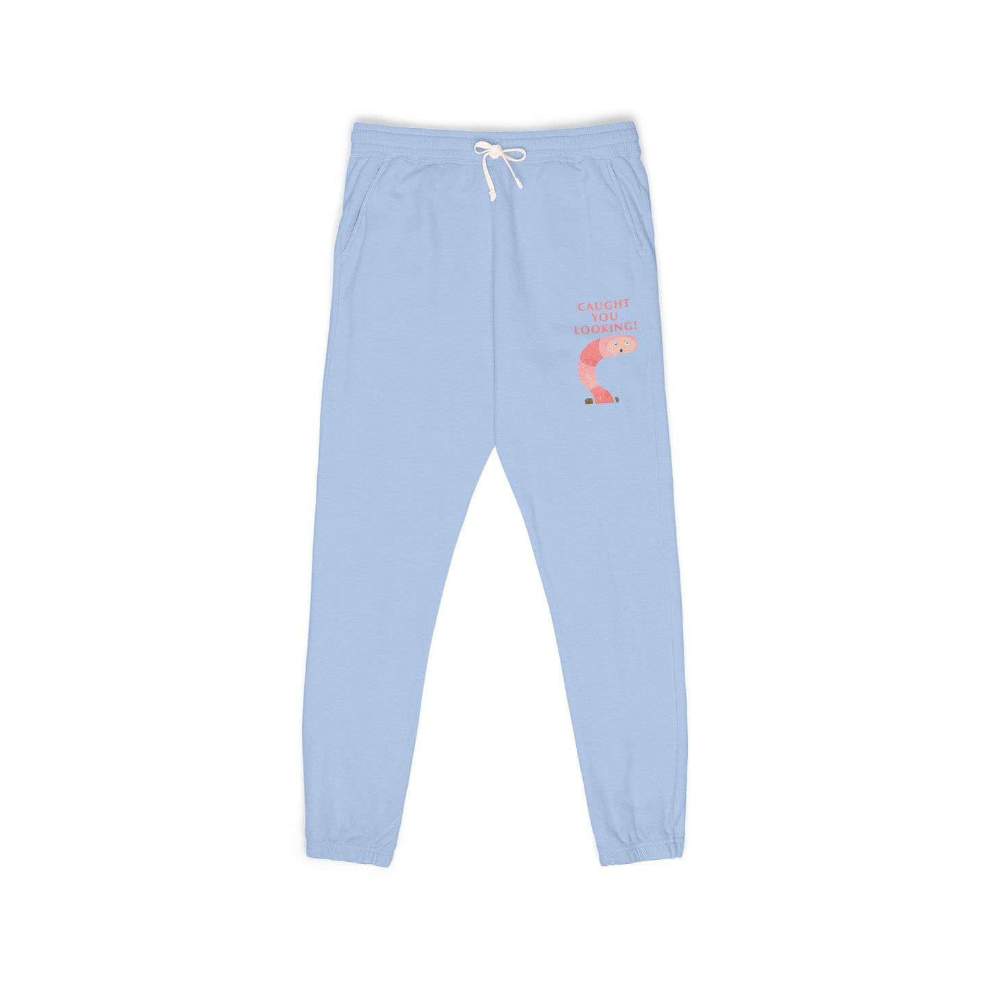 Caught You Looking! Funny Worm — Unisex Garment-Dyed Fleece Sweatpants (Comfort Colors® 1469) | Invaluable Minutia