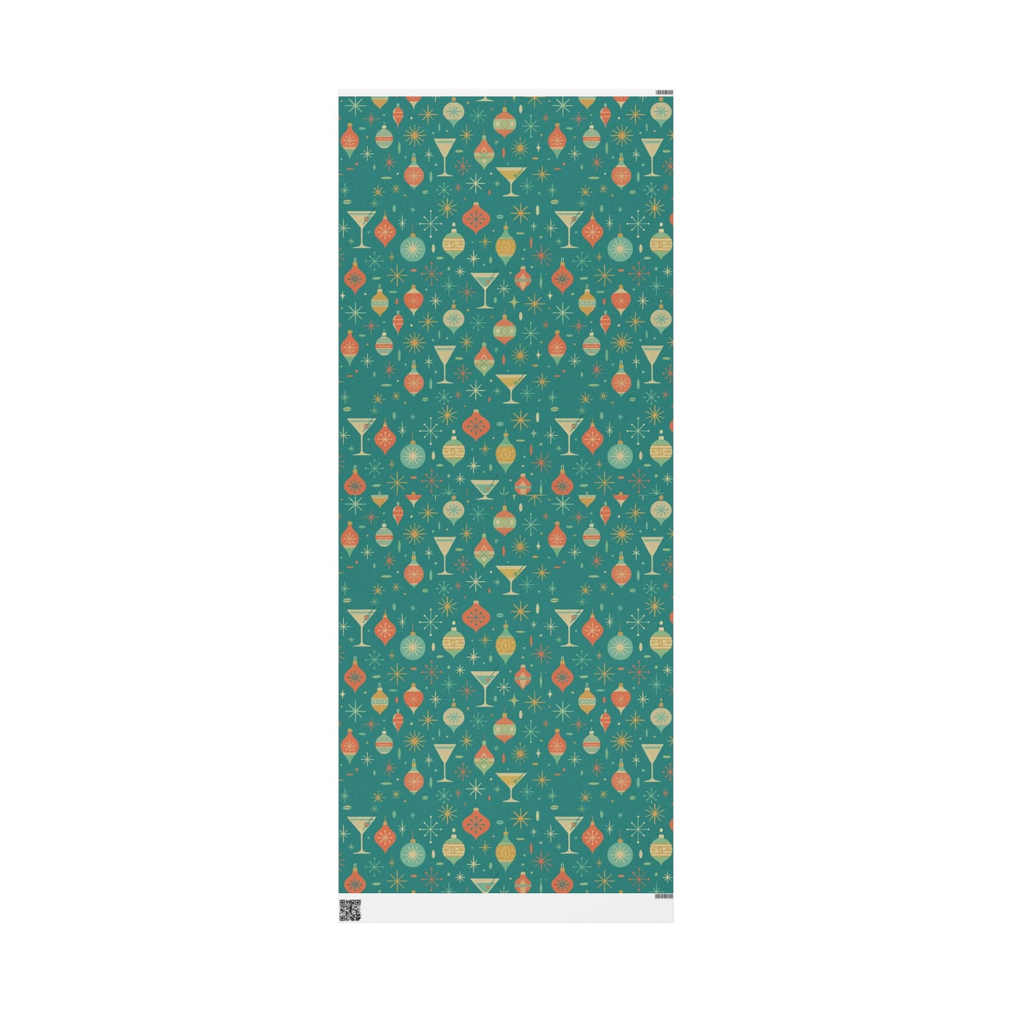 Atomic Christmas Cocktail – Mid-Century Holiday Wrapping Paper, Retro Martini Gift Wrap, 30" Roll (Matte/Gloss)