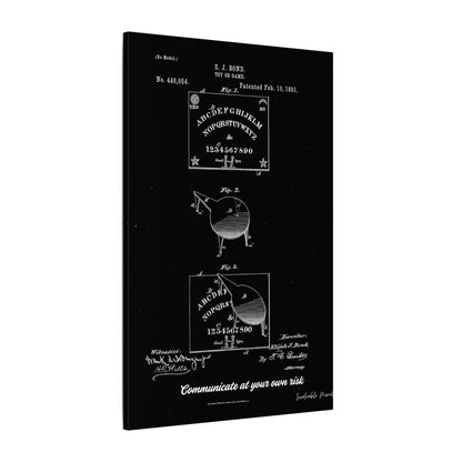 Ouija Board Patent Print (1891) – Gothic Spirit Board Canvas Wall Art