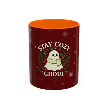 Stay Cozy Ghoul Ghost Holiday Coffee Mug – Funny Cute Christmas Accent Mug