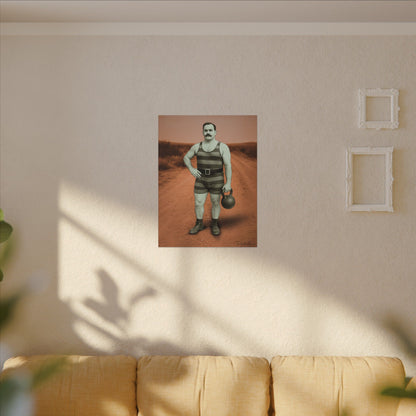 The Strongman – Matte Canvas Print (Gallery-Wrapped) 0.75" – Vintage Circus-Inspired Canvas Wall Art