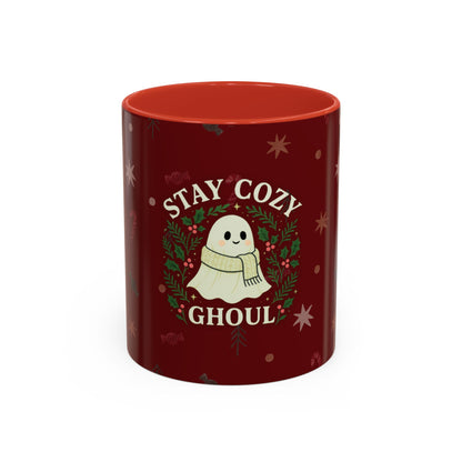 Stay Cozy Ghoul Ghost Holiday Coffee Mug – Funny Cute Christmas Accent Mug