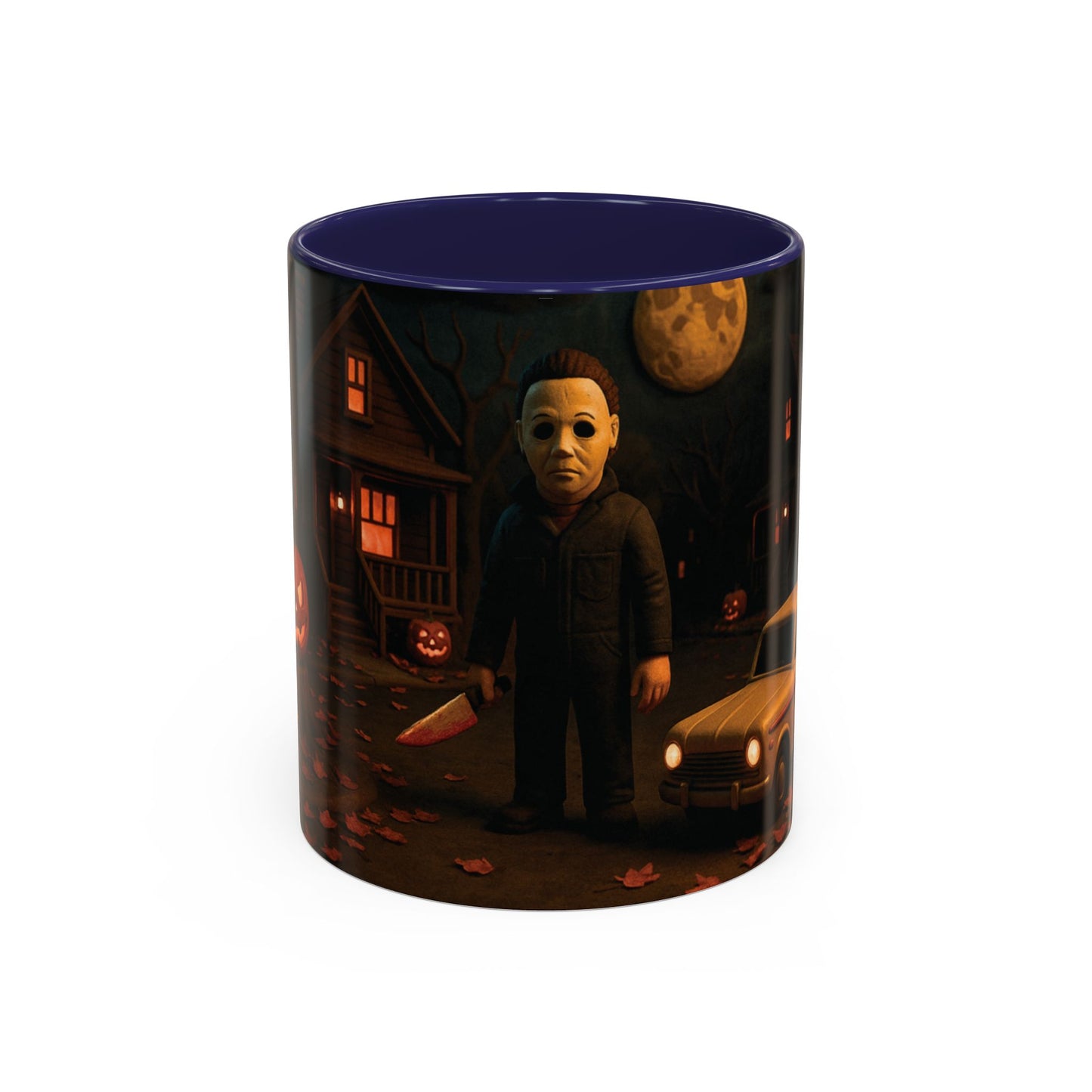 Clay-Style Slasher Halloween Night Mug | Accent Coffee Mug (11oz/15oz)